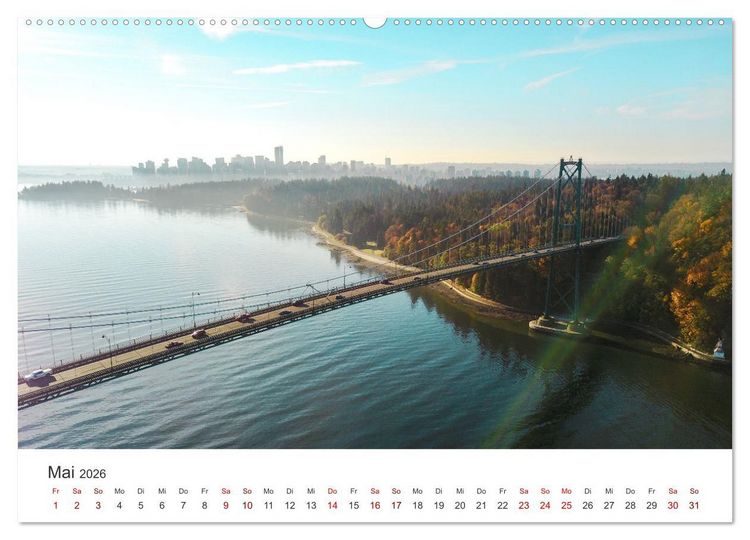 Produktbild: Vancouver - Eine wundersch&ouml;ne Stadt an der Westk&uuml;ste Kanadas. (Wandkalender 2026 DIN A2 quer), CALVENDO Monatskalender