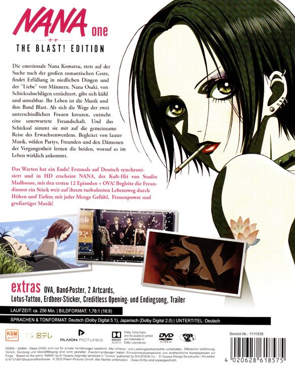 Produktbild: NANA - The Blast! Edition Vol. 1 (Ep. 1-12 + OVA 1) [2 DVDs]