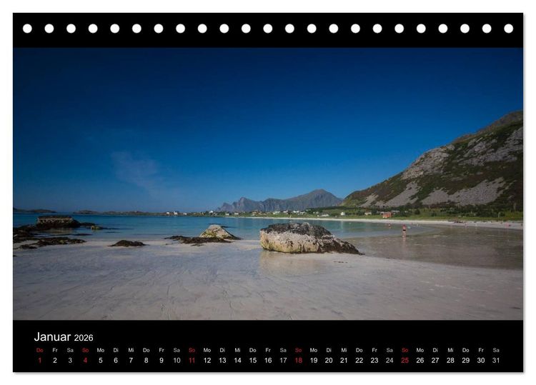 Produktbild: Sommer auf den Lofoten (Tischkalender 2026 DIN A5 quer), CALVENDO Monatskalender
