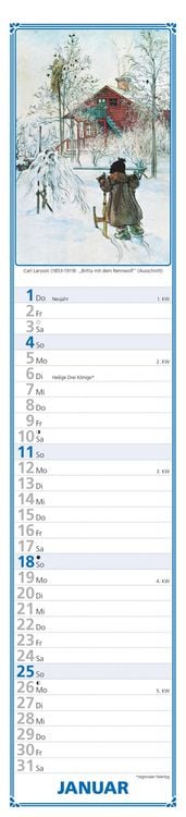 Produktbild: Paulines Küchenplaner 2026 - Streifenplaner - Wandplaner - Küchen-Kalender - 11,3x49,5