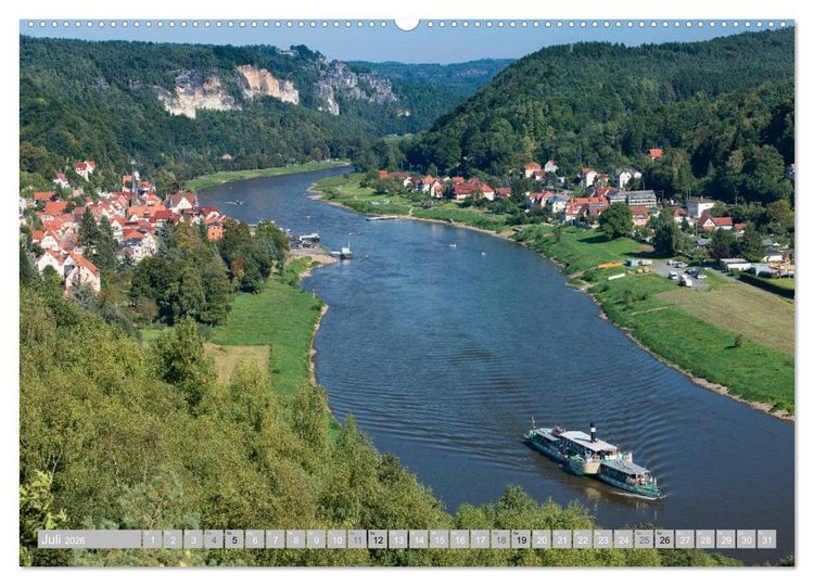 Produktbild: S&Auml;CHSISCHE SCHWEIZ - M&auml;rchenland an der Elbe (Wandkalender 2026 DIN A2 quer), CALVENDO Monatskalender
