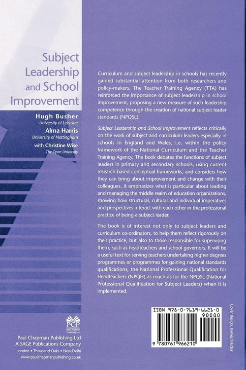 Produktbild: Subject Leadership and School Improvement