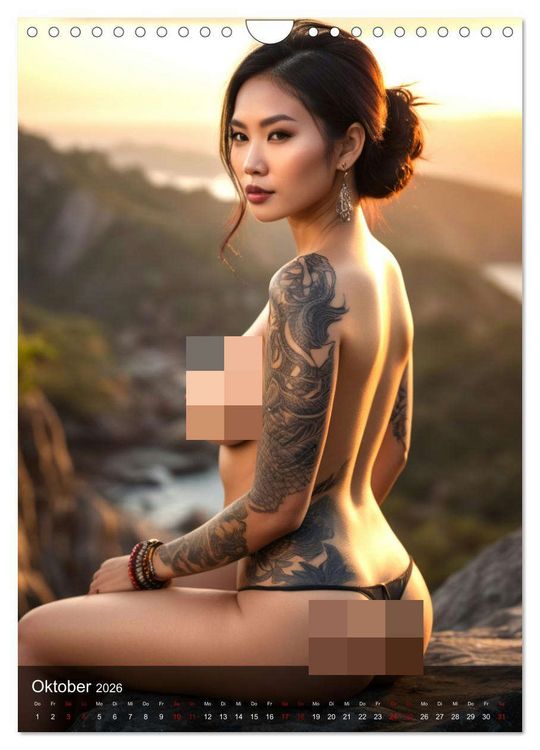 Produktbild: Tattoo Queens Asien (Wandkalender 2026 DIN A4 hoch), CALVENDO Monatskalender