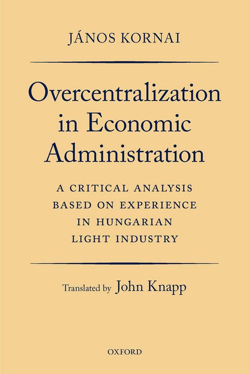 Produktbild: Overcentralization in Economic Administration