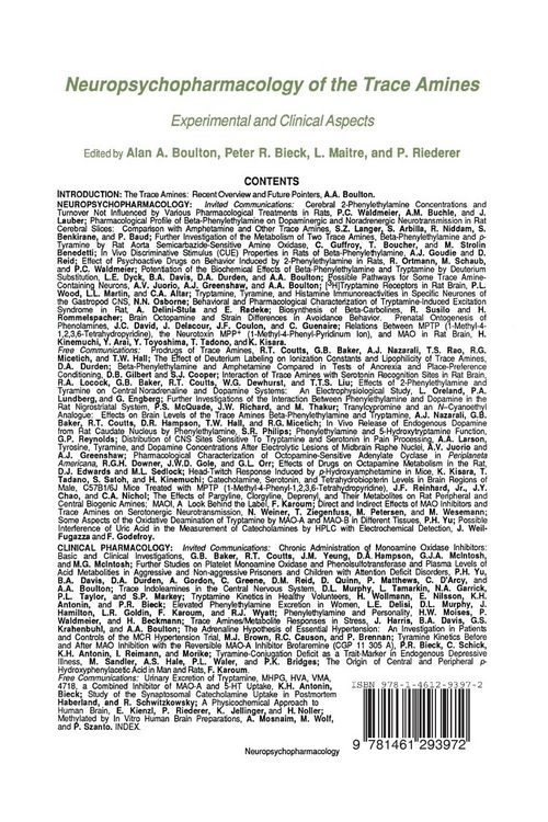 Produktbild: Neuropsychopharmacology of the Trace Amines