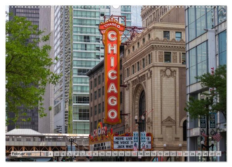 Produktbild: CHICAGO Stadtzentrum (hochwertiger Premium Wandkalender 2026 DIN A2 quer), Kunstdruck in Hochglanz