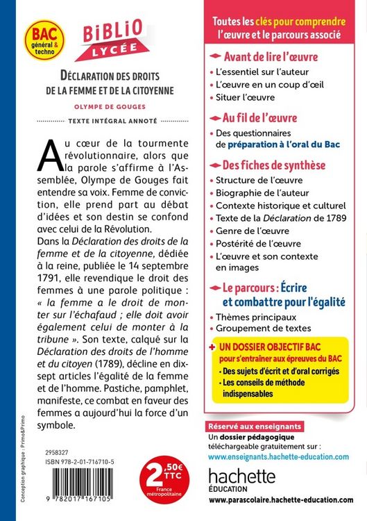 Produktbild: D&eacute;claration des droits de la femme et de la citoyenne