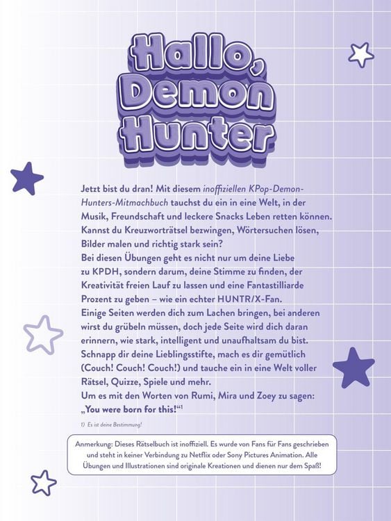 Produktbild: Das inoffizielle K-POP DEMON HUNTERS Activity Buch