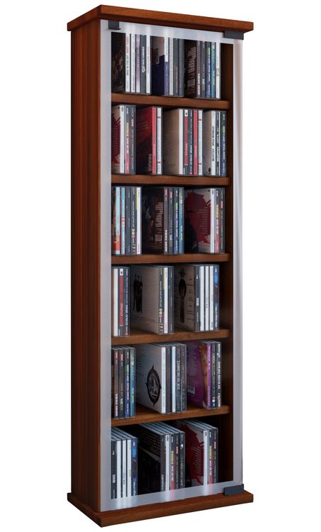 Produktbild: Holz CD DVD Stand Regal Schrank Classic Glast&uuml;r