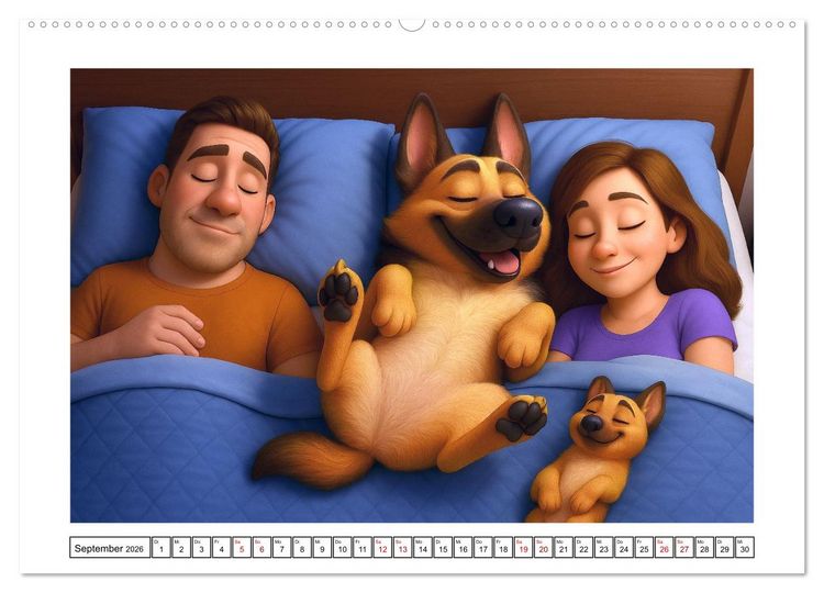 Produktbild: Sch&auml;ferhund im fr&ouml;hlichen Dienst (hochwertiger Premium Wandkalender 2026 DIN A2 quer), Kunstdruck in Hochglanz