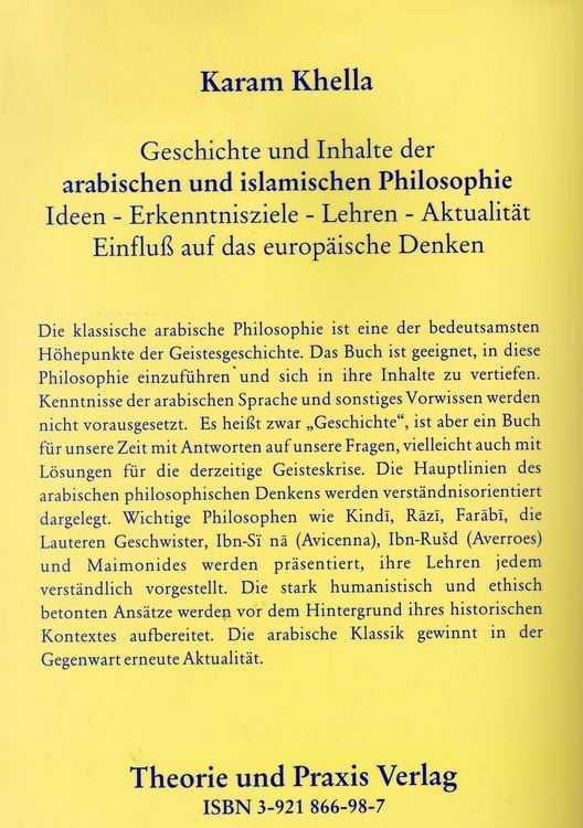 Produktbild: Arabische und islamische Philosophie