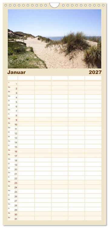 Produktbild: Familienplaner 2027 - Vielf&auml;ltiges Sylt - Mehr als Strand mit 5 Spalten (Wandkalender, 21 x 45 cm) CALVENDO