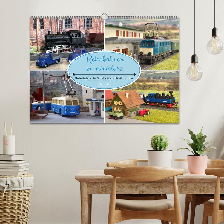 Produktbild: Retrobahnen en miniature (Wandkalender 2026 DIN A2 quer), CALVENDO Monatskalender