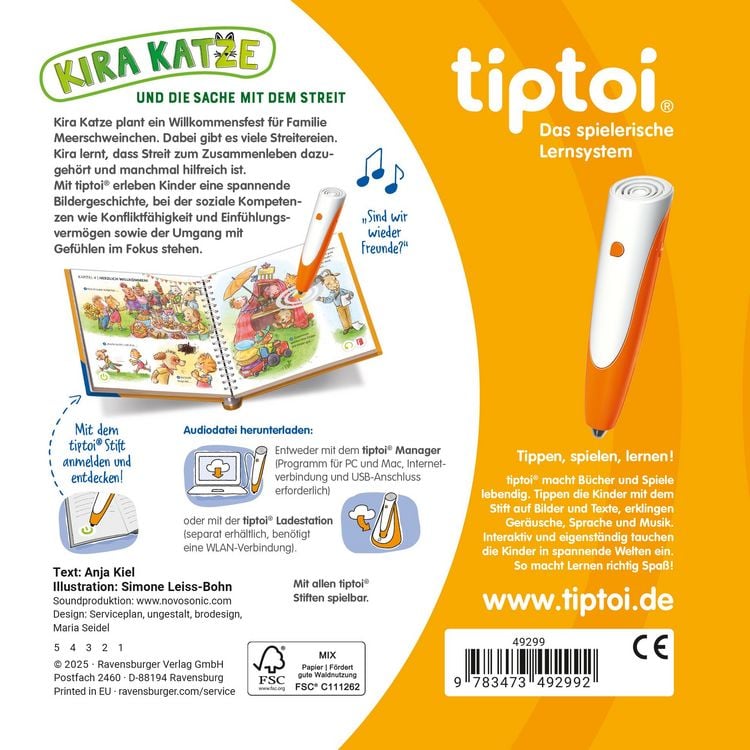Produktbild: tiptoi&reg; Bildergeschichten &uuml;ber den Umgang mit Gef&uuml;hlen - Kira Katze und die Sache mit dem Streit