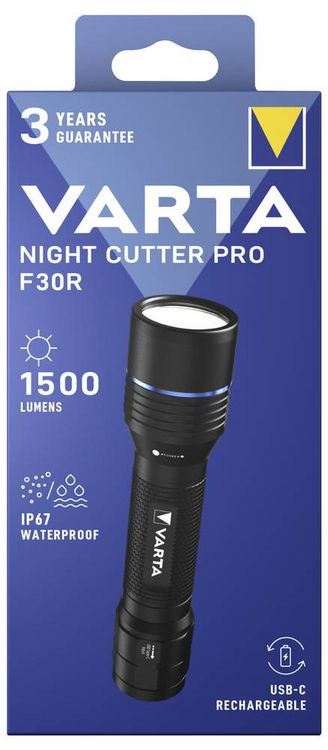Produktbild: Varta VARTA Night Cutter Pro F30R Rech. Box Taschenlampe 1500 lm 261 g