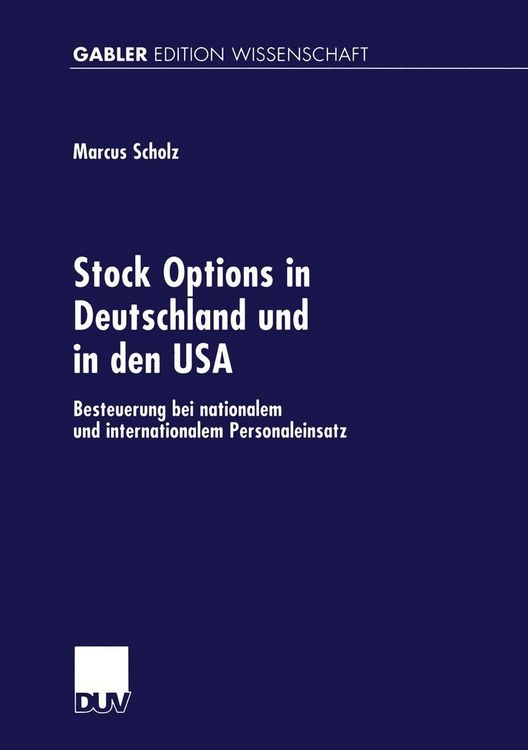 Produktbild: Stock Options in Deutschland und in den USA