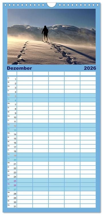 Produktbild: Familienplaner 2026 - WANDERN &uuml;ber Stock und Stein in der Schweiz mit 5 Spalten (Wandkalender, 21 x 45 cm) CALVENDO