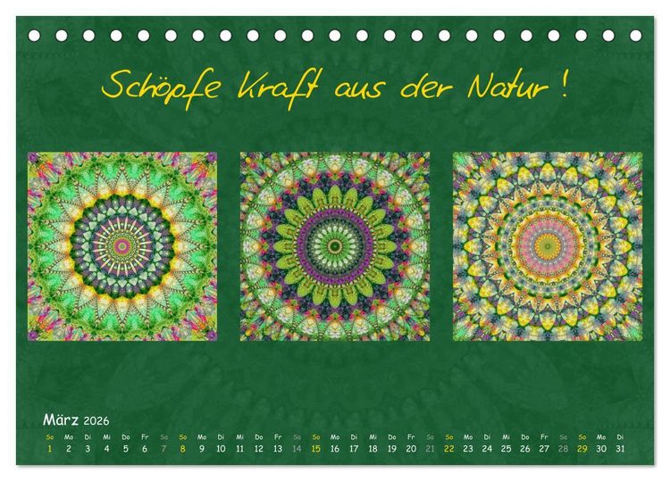 Produktbild: Mandala Trilogien (Tischkalender 2026 DIN A5 quer), CALVENDO Monatskalender