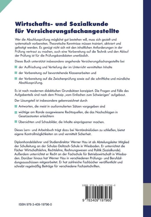 Produktbild: Wirtschafts- und Sozialkunde f&uuml;r Versicherungsfachangestellte
