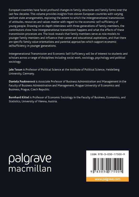 Produktbild: Intergenerational Transmission and Economic Self-Sufficiency