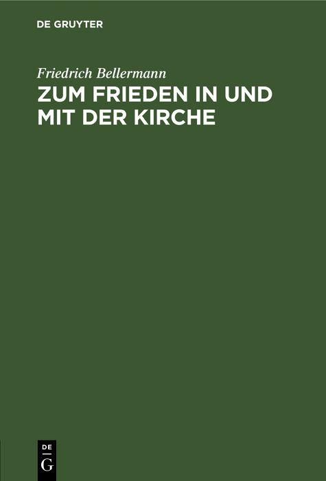 Produktbild: Zum Frieden in und mit der Kirche