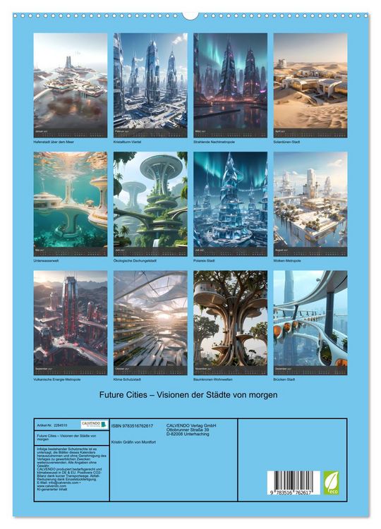 Produktbild: Future Cities &ndash; Visionen der St&auml;dte von morgen (hochwertiger Premium Wandkalender 2027 DIN A2 hoch), Kunstdruck in Hochglanz