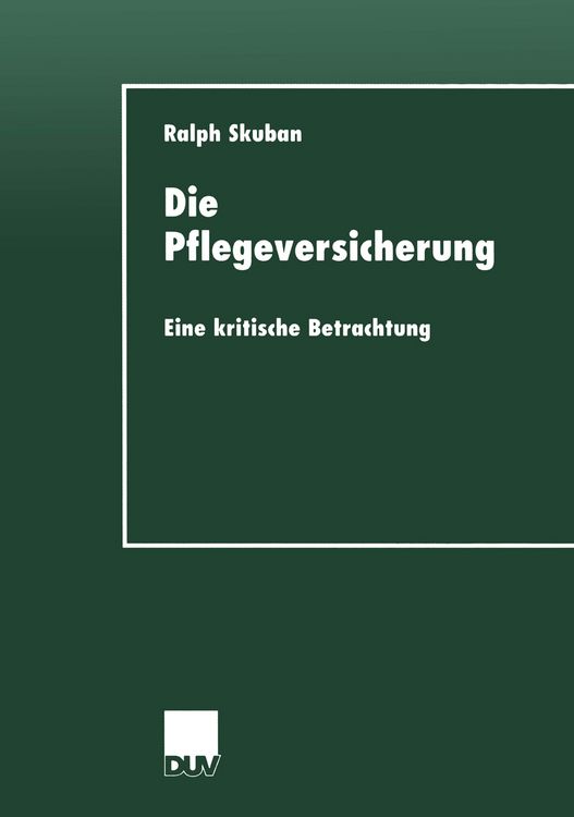 Produktbild: Die Pflegeversicherung