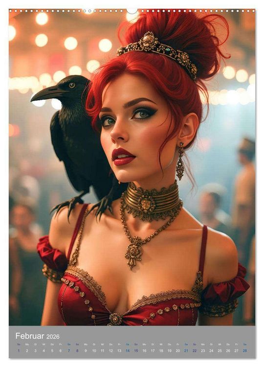 Produktbild: Steampunk Zirkus-Diven (hochwertiger Premium Wandkalender 2026 DIN A2 hoch), Kunstdruck in Hochglanz