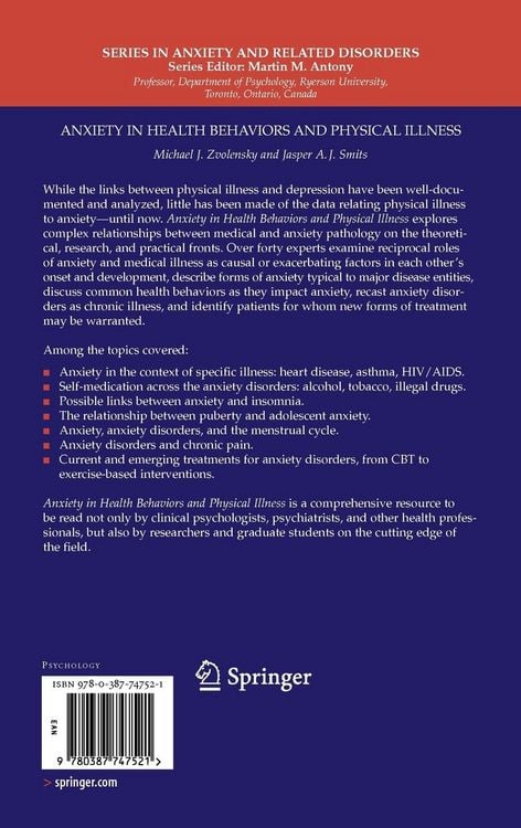 Produktbild: Anxiety in Health Behaviors and Physical Illness