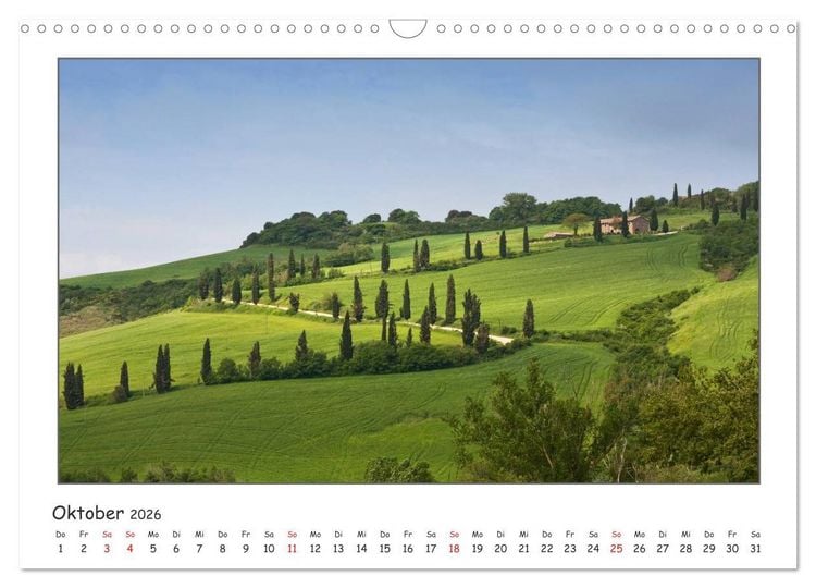 Produktbild: Toskana-Impressionen (Wandkalender 2026 DIN A3 quer), CALVENDO Monatskalender