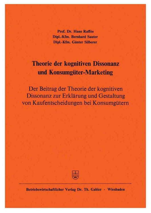Produktbild: Theorie der kognitiven Dissonanz und Konsumg&uuml;ter-Marketing