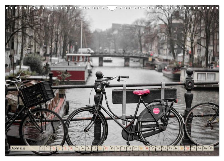 Produktbild: Fahrrad Alltag - Film Noir Style (Wandkalender 2026 DIN A3 quer), CALVENDO Monatskalender
