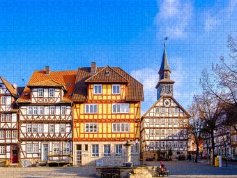 Produktbild: CALVENDO Puzzle Allendorf, Marktplatz mit historischem Rathaus | 1000 Teile Lege-Gr&ouml;&szlig;e 64x48cm Foto-Puzzle f&uuml;r gl&uuml;ckliche Stunden
