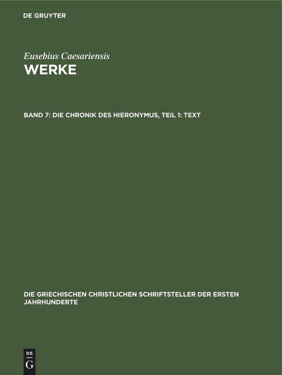 Produktbild: Die Chronik des Hieronymus, Teil 1: Text