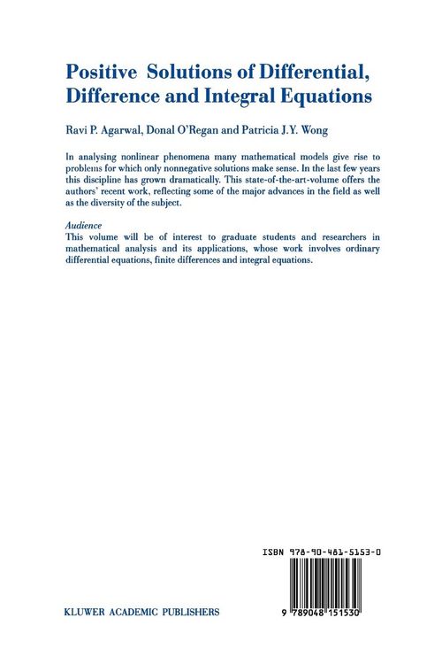Produktbild: Positive Solutions of Differential, Difference and Integral Equations