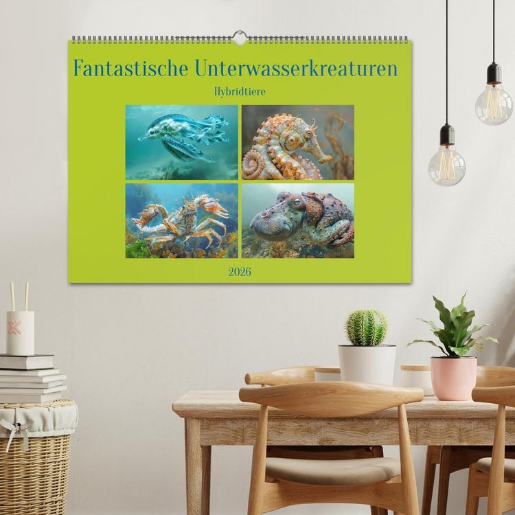 Produktbild: Fantastische Unterwasserkreaturen - Hybridtiere (Wandkalender 2026 DIN A2 quer), CALVENDO Monatskalender