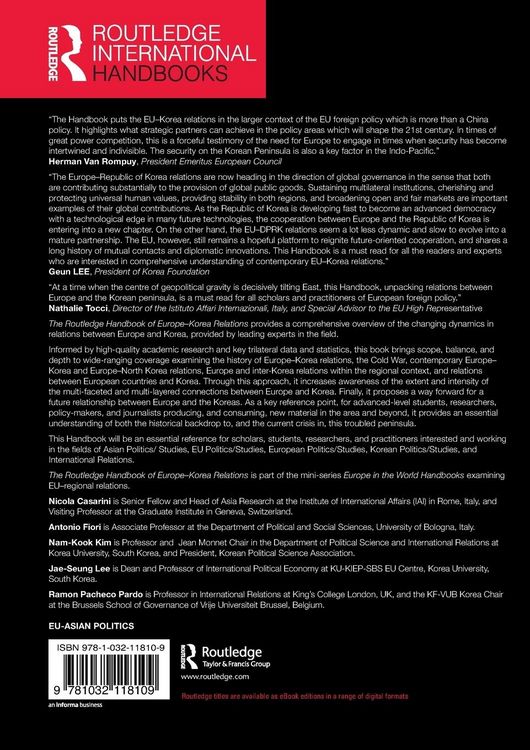 Produktbild: The Routledge Handbook of Europe-Korea Relations