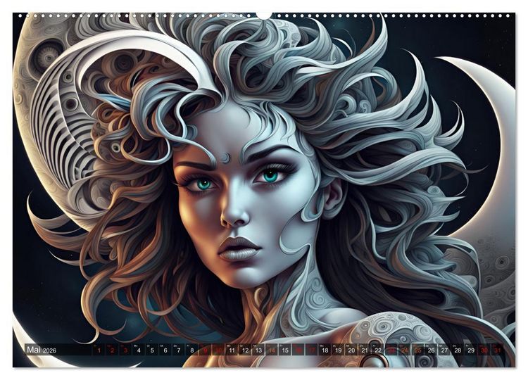 Produktbild: Fantasie Universum Sch&ouml;nheiten (hochwertiger Premium Wandkalender 2026 DIN A2 quer), Kunstdruck in Hochglanz
