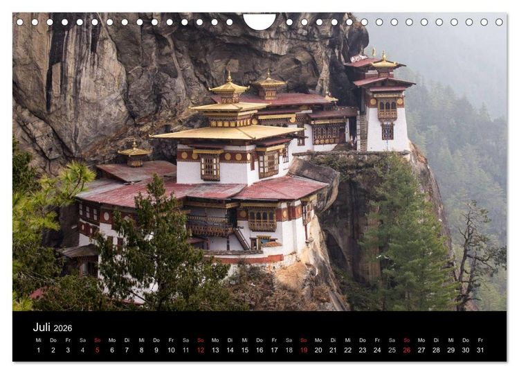 Produktbild: Bhutan 2026 - Land des Donnerdrachens (Wandkalender 2026 DIN A4 quer), CALVENDO Monatskalender
