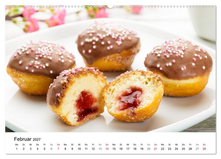 Produktbild: Kuchen, Kekse und Geb&auml;ck - s&uuml;&szlig; und lecker durch das Jahr (hochwertiger Premium Wandkalender 2027 DIN A2 quer), Kunstdruck in Hochglanz