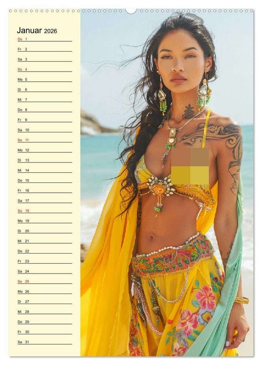 Produktbild: Coole Tatoo-Girls. H&uuml;bsch, modern und selbstbewusst (Wandkalender 2026 DIN A2 hoch), CALVENDO Monatskalender