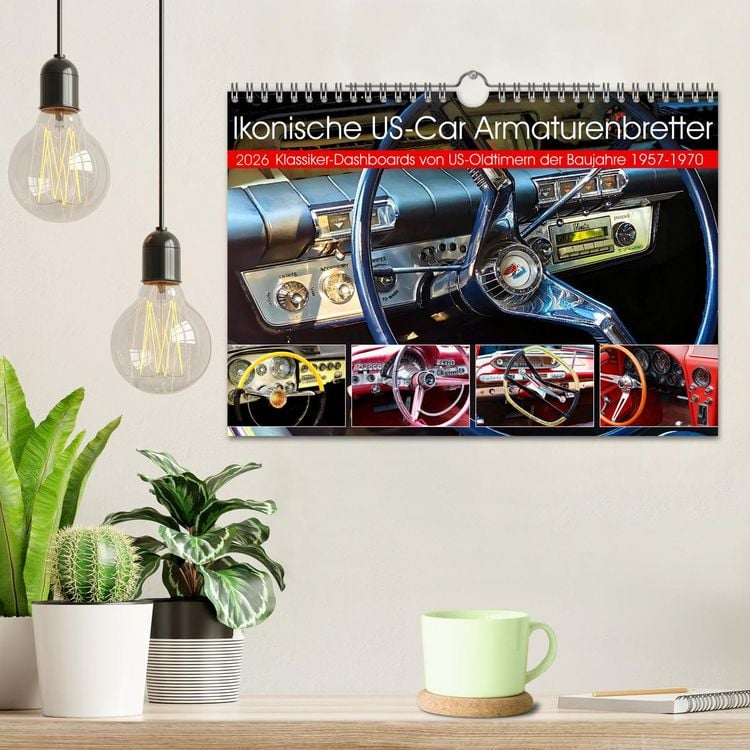 Produktbild: Ikonische US-Car Armaturenbretter (Wandkalender 2026 DIN A4 quer), CALVENDO Monatskalender