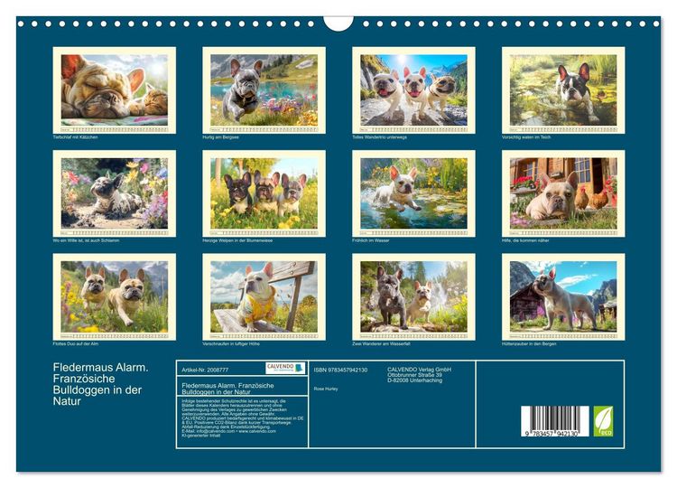 Produktbild: Fledermaus Alarm. Franz&ouml;siche Bulldoggen in der Natur (Wandkalender 2026 DIN A3 quer), CALVENDO Monatskalender