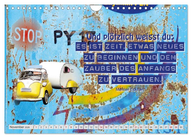 Produktbild: Stop dreaming start doing - H&ouml;r auf zu tr&auml;umen und mach es einfach (Wandkalender 2026 DIN A4 quer), CALVENDO Monatskalender