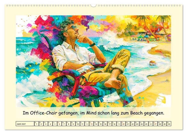 Produktbild: Bunter Office-Wahnsinn. Denglish und Daily Struggles (Wandkalender 2027 DIN A2 quer), CALVENDO Monatskalender