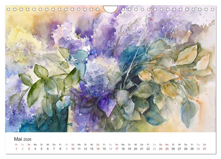 Produktbild: Bl&uuml;tenzauber - Aquarelle von ECKARD FUNCK (Wandkalender 2026 DIN A4 quer), CALVENDO Monatskalender