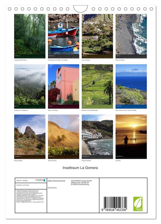 Produktbild: Inseltraum La Gomera (Wandkalender 2026 DIN A4 hoch), CALVENDO Monatskalender