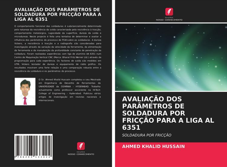 Produktbild: AVALIA&Ccedil;&Atilde;O DOS PAR&Acirc;METROS DE SOLDADURA POR FRIC&Ccedil;&Atilde;O PARA A LIGA AL 6351