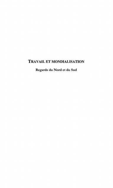 Produktbild: Travail Et Mondialisation