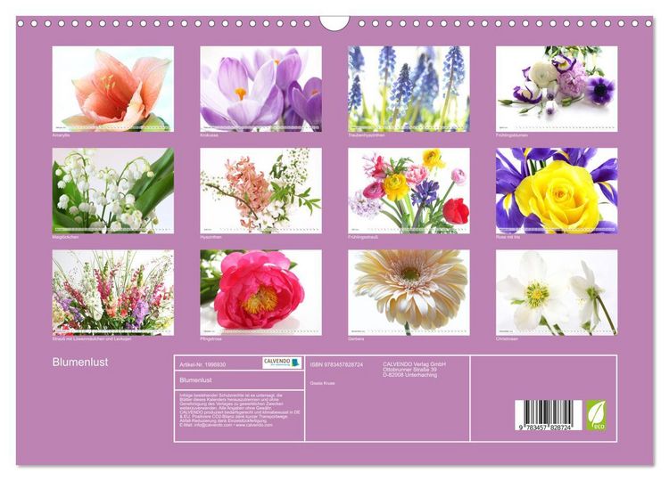Produktbild: Blumenlust (Wandkalender 2026 DIN A3 quer), CALVENDO Monatskalender
